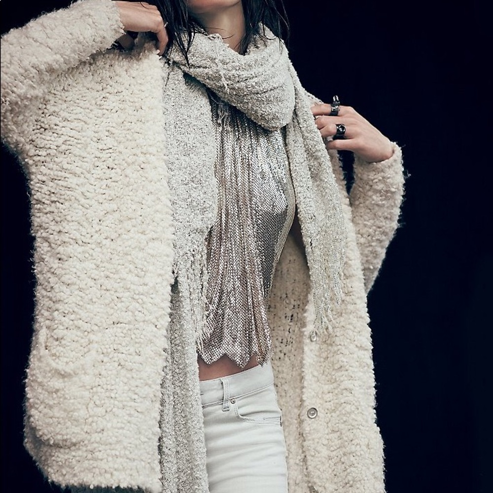 EUC Free People Marshmallow Cardigan, Black, L